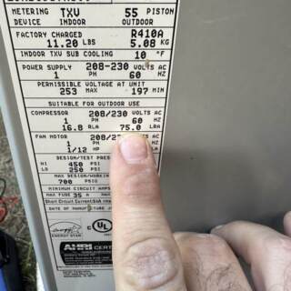 Maximum Compressor Amp Rating (LRA)