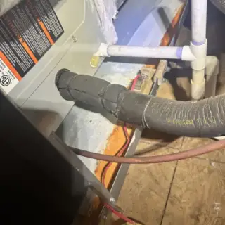 The primary drain line had a full stoppage.