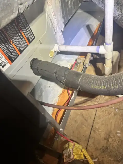 The primary drain line had a full stoppage.