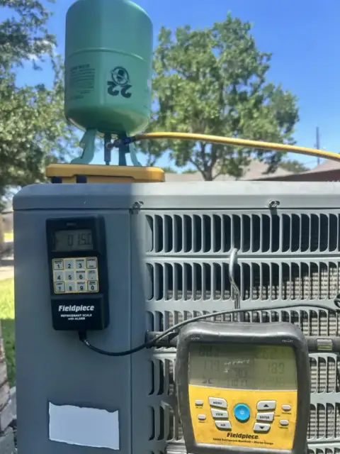 Recharged the system to restore proper cooling performance.