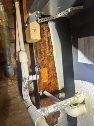 When that line gets blocked, water has nowhere to go.